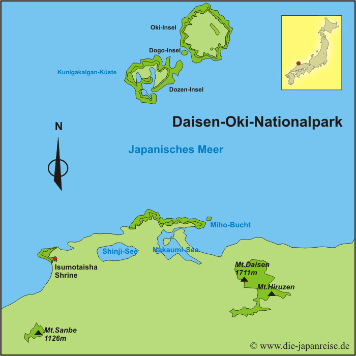 Karte Daisen-Oki-Nationalpark