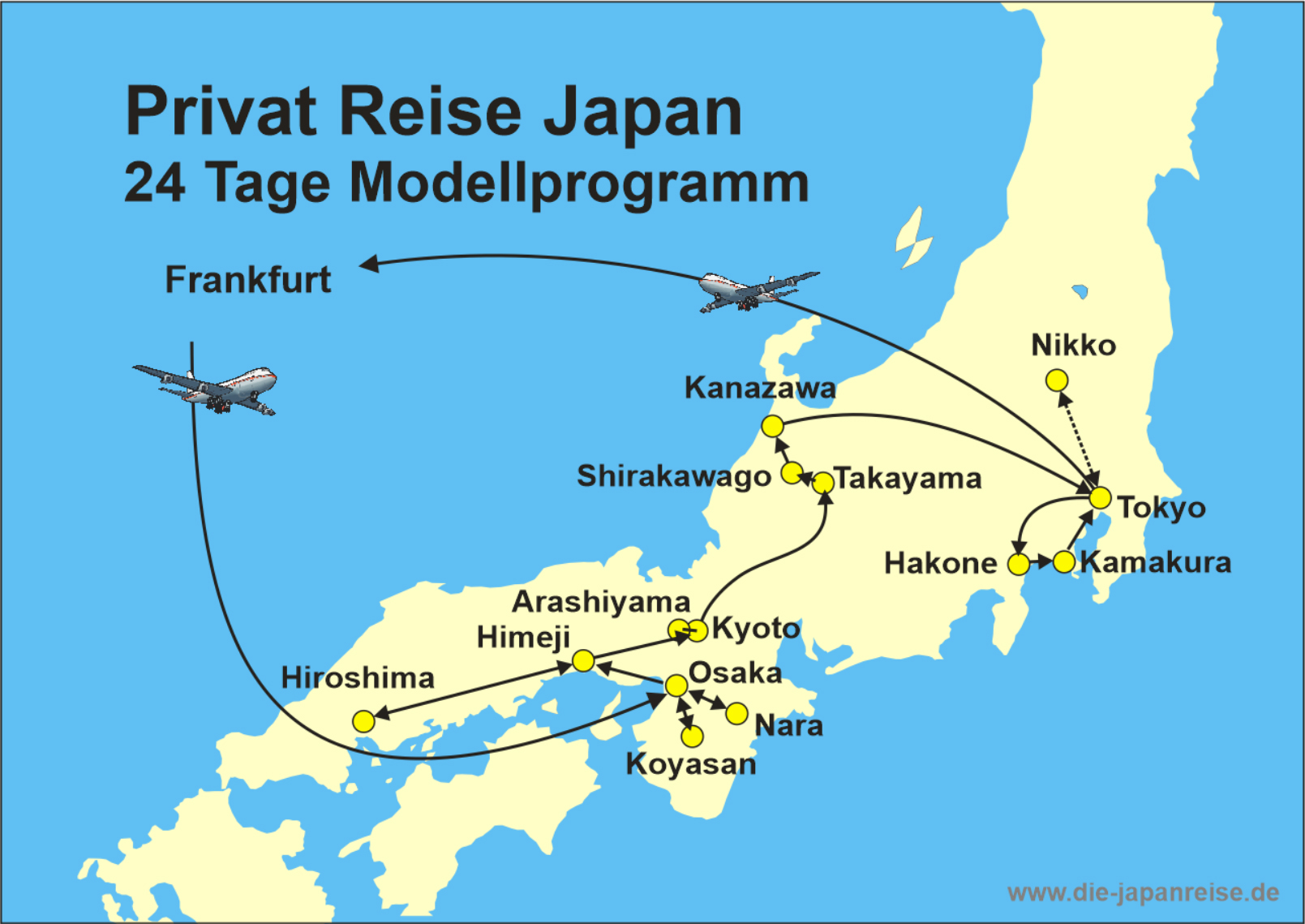 Karte der Reiseroute