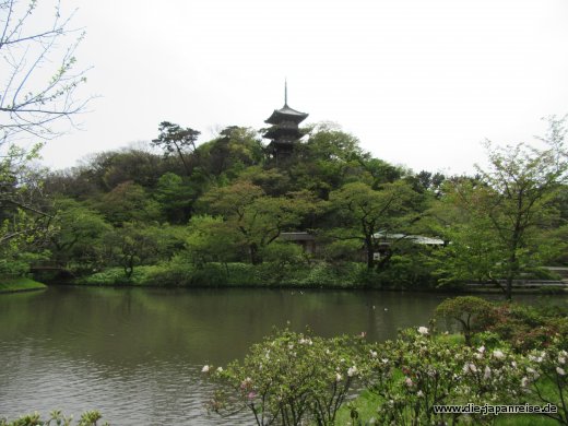 Pagode des Sankei-en Gartens, hier verweilten Künstler und Literaten japan-live-april2017