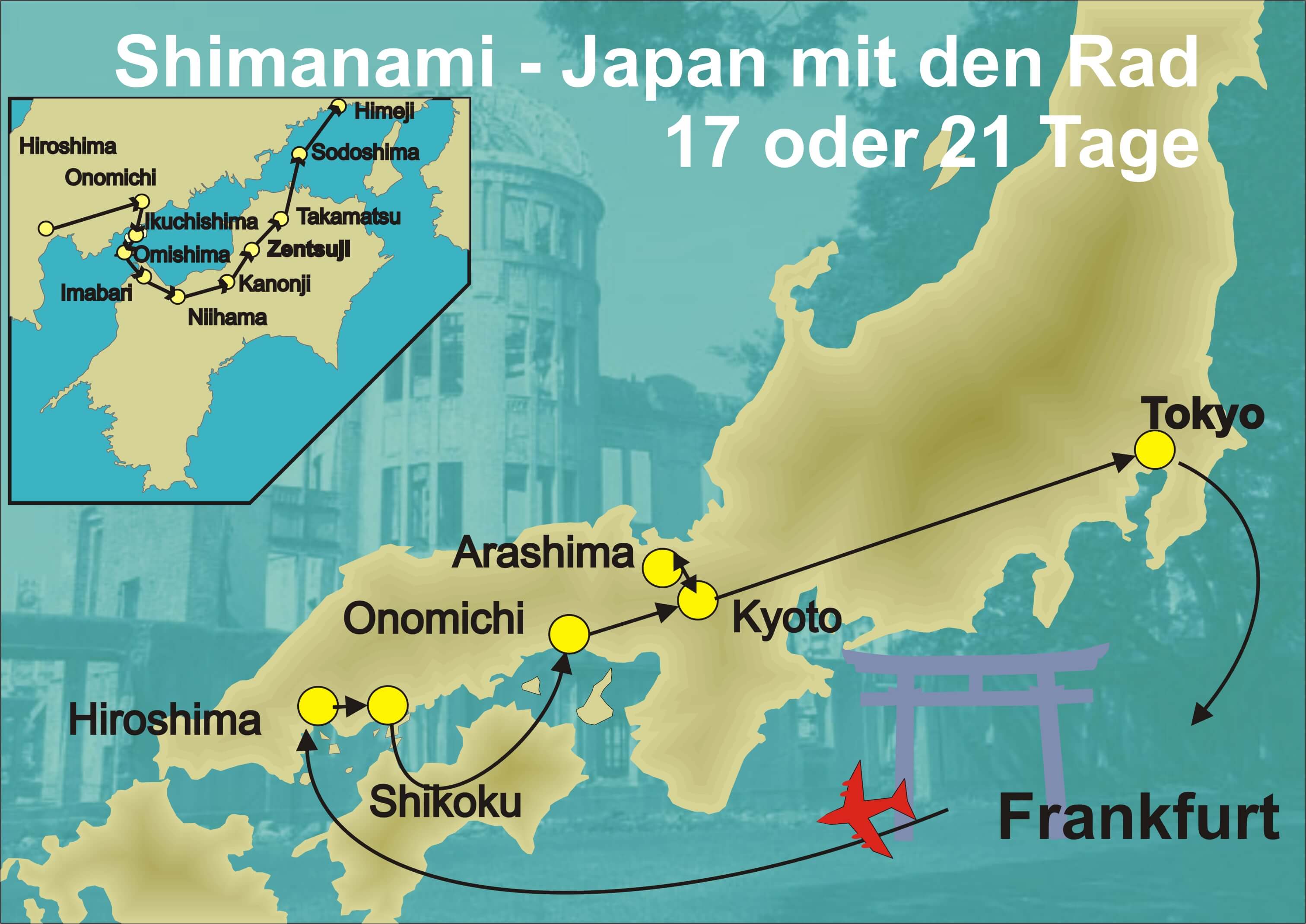 Shimanami – Japan mit dem Rad Fahrrad- und Studienreise, 17 & 21 Tage