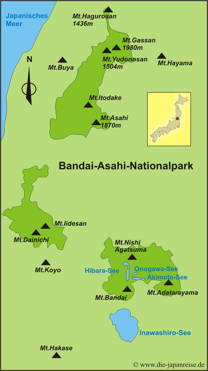 Karte Bandai-Asahi-Nationalpark