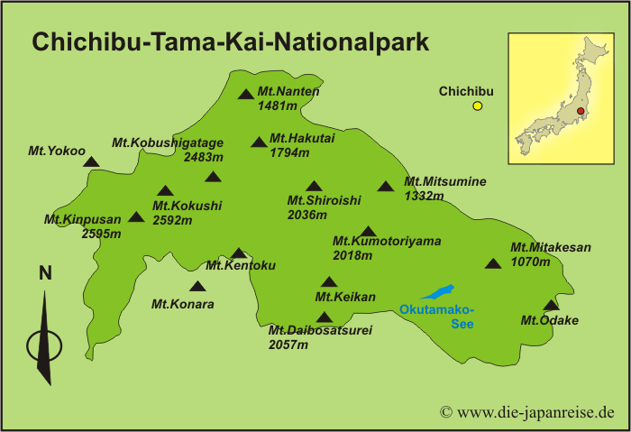 Karte Chichibu-Tama-Kai-Nationalpark