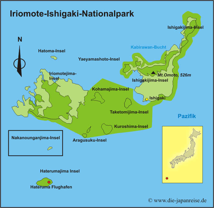Karte Iriomote-Ishigaki-Nationalpark