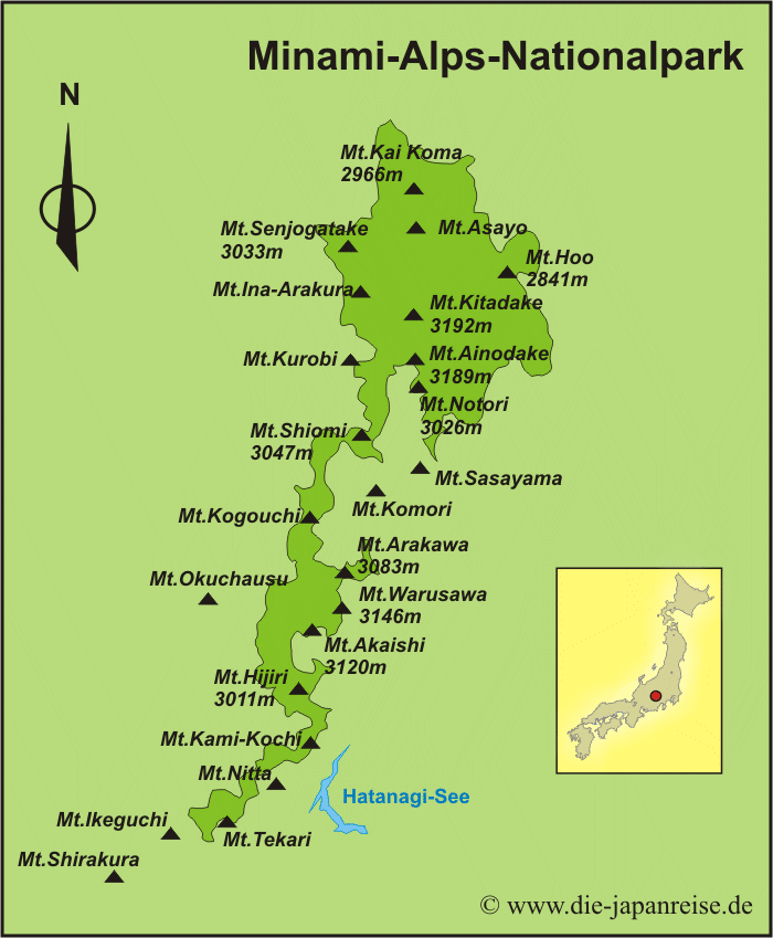 Karte Minami-Alps-Nationalpark