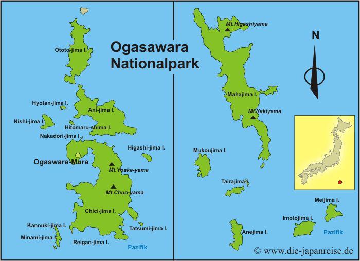 Karte Ogasawara-Nationalpark
