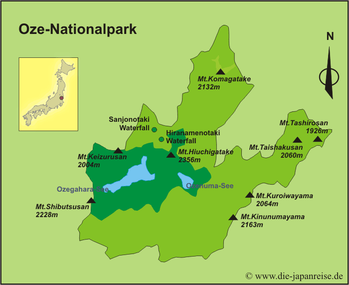 Karte Oze-Nationalpark