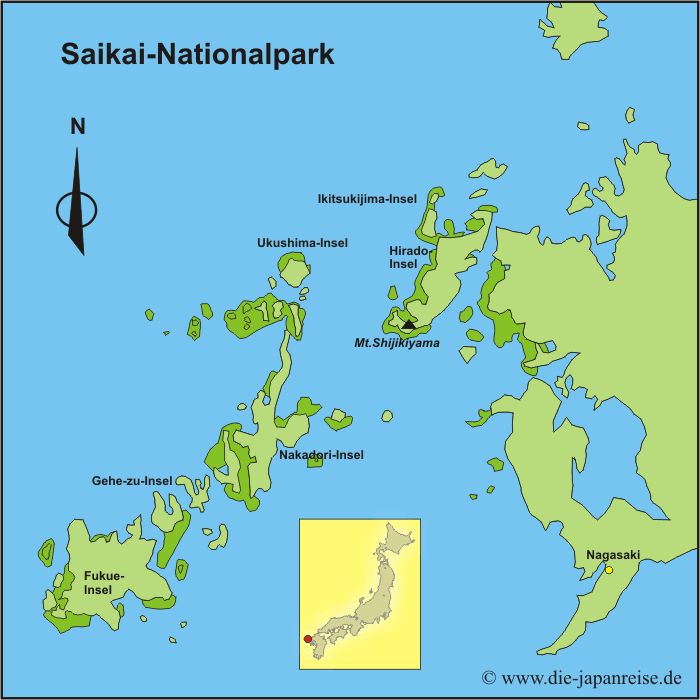Karte Saikai-Nationalpark