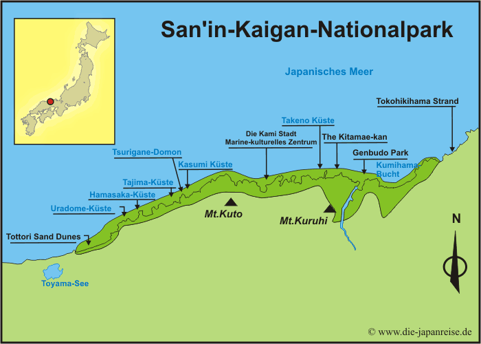 Karte Sanin-Kaigan-Nationalpark