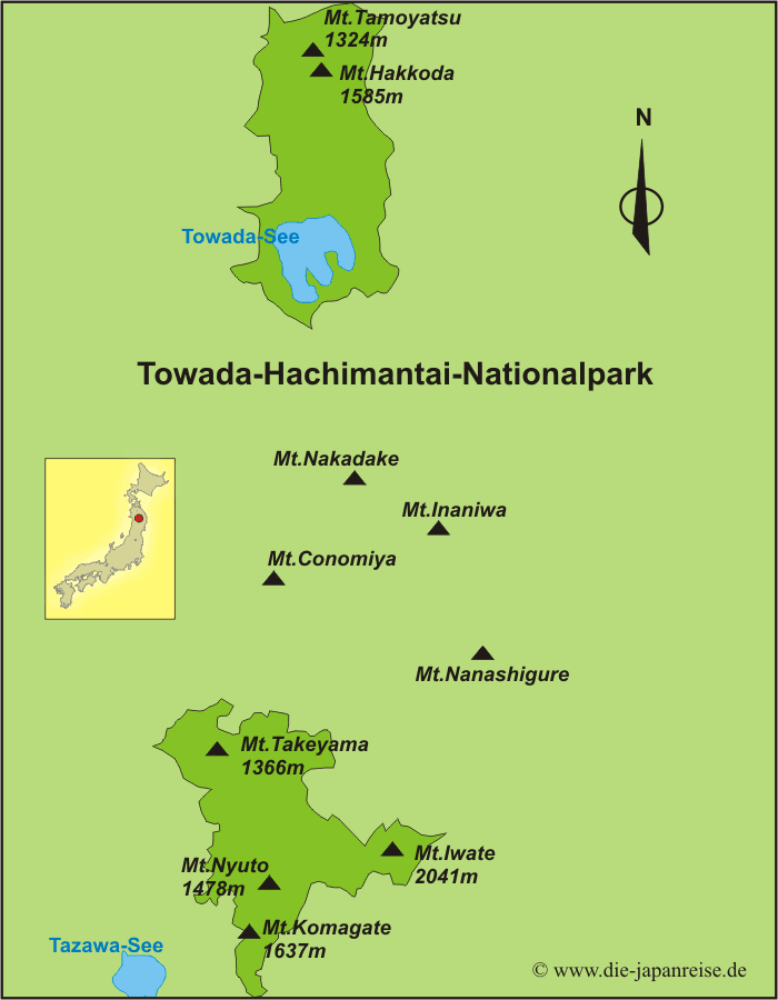 Karte Towada-Hachimantai-Nationalpark