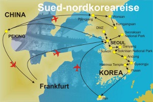 Karte Süd/Nordkorea