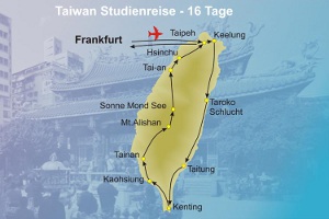 Karte Taiwan Rundreise