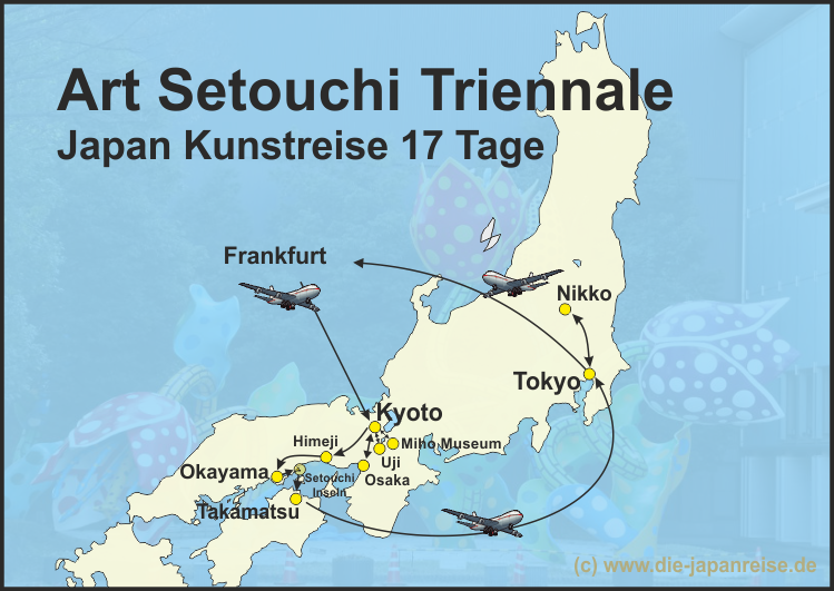 Reiseroute der Japan Kunstreise