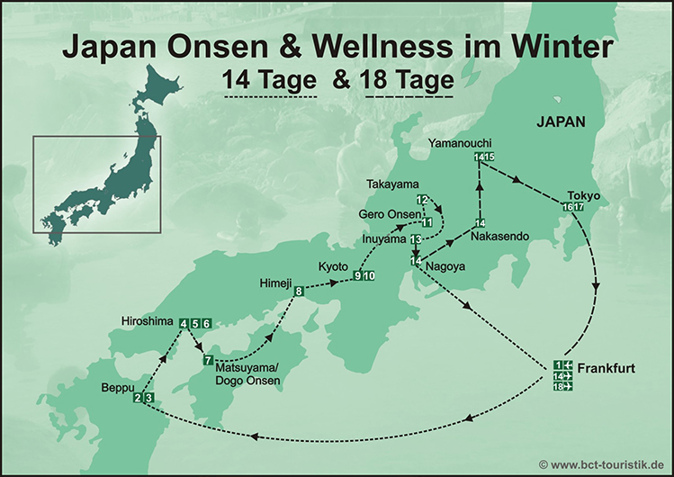 Onsen und Wellness  14 +18 Tage