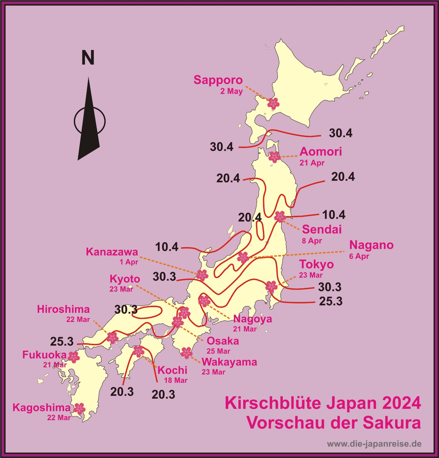 Vorschau auf die Kirschblüte 2024