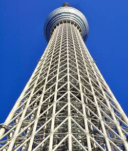 Die Stahlkonstruktion des Tokyo Sky Tree